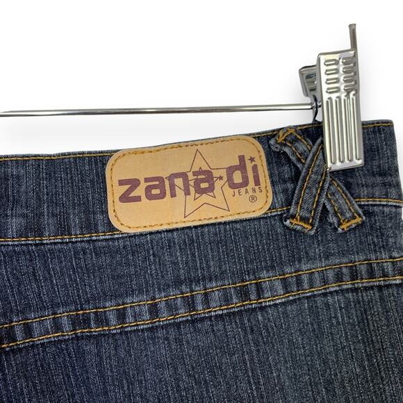 Zana Di Y2K Jeans Size 7 Flared Criss Cross Side Corset Cut Out Dark Wash 30X32 - Picture 5 of 8